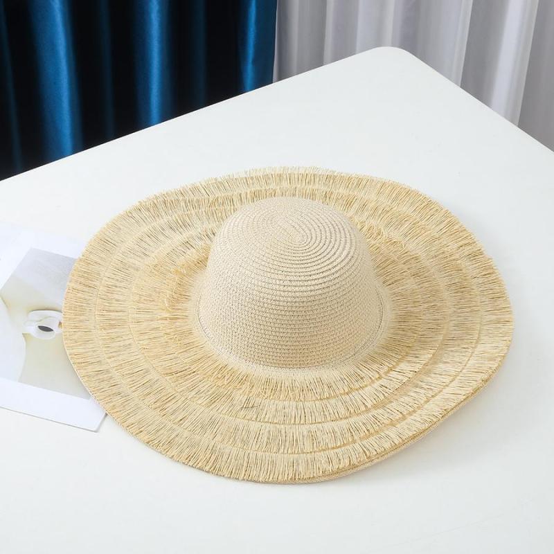 Tassel Beach Hat Beige