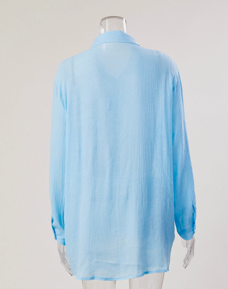 Beach Cover Blouse Sky Blue