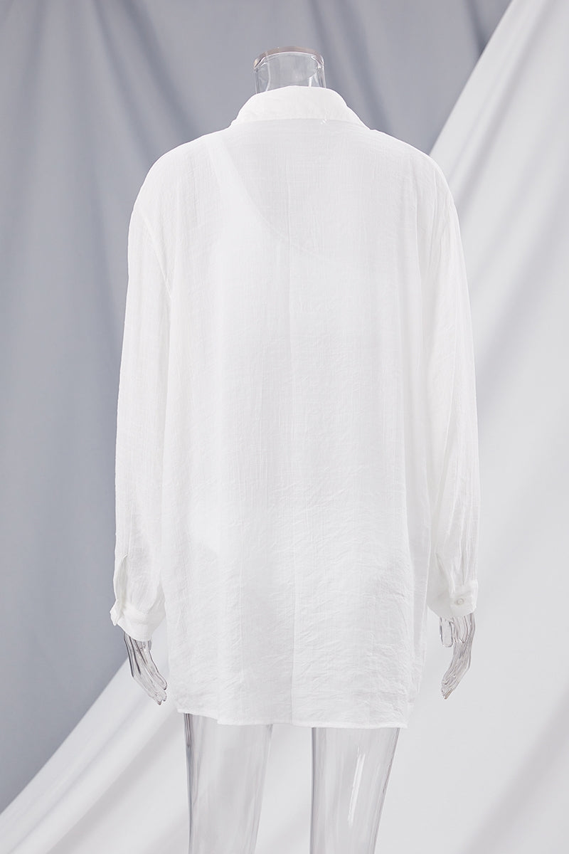 Beach Cover Blouse White