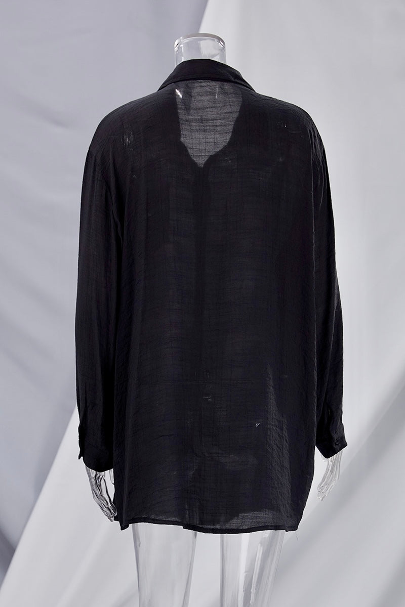 Beach Cover Blouse Black