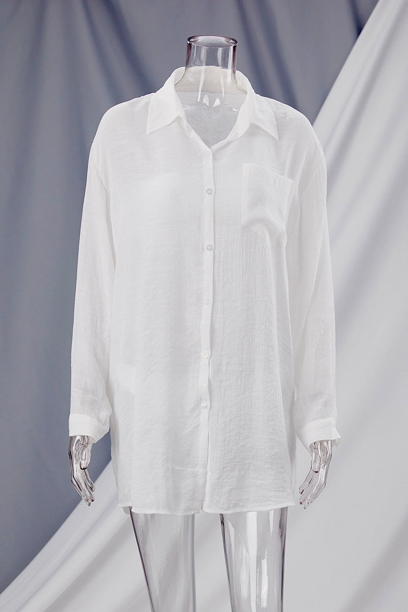 Beach Cover Blouse White