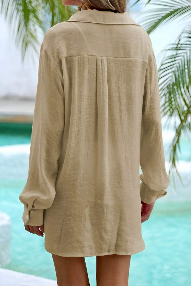 Beach Cover Blouse Khaki