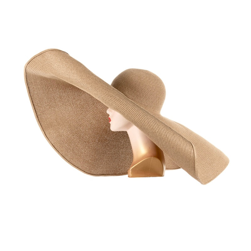 Oversized Sun Straw Hat Khaki